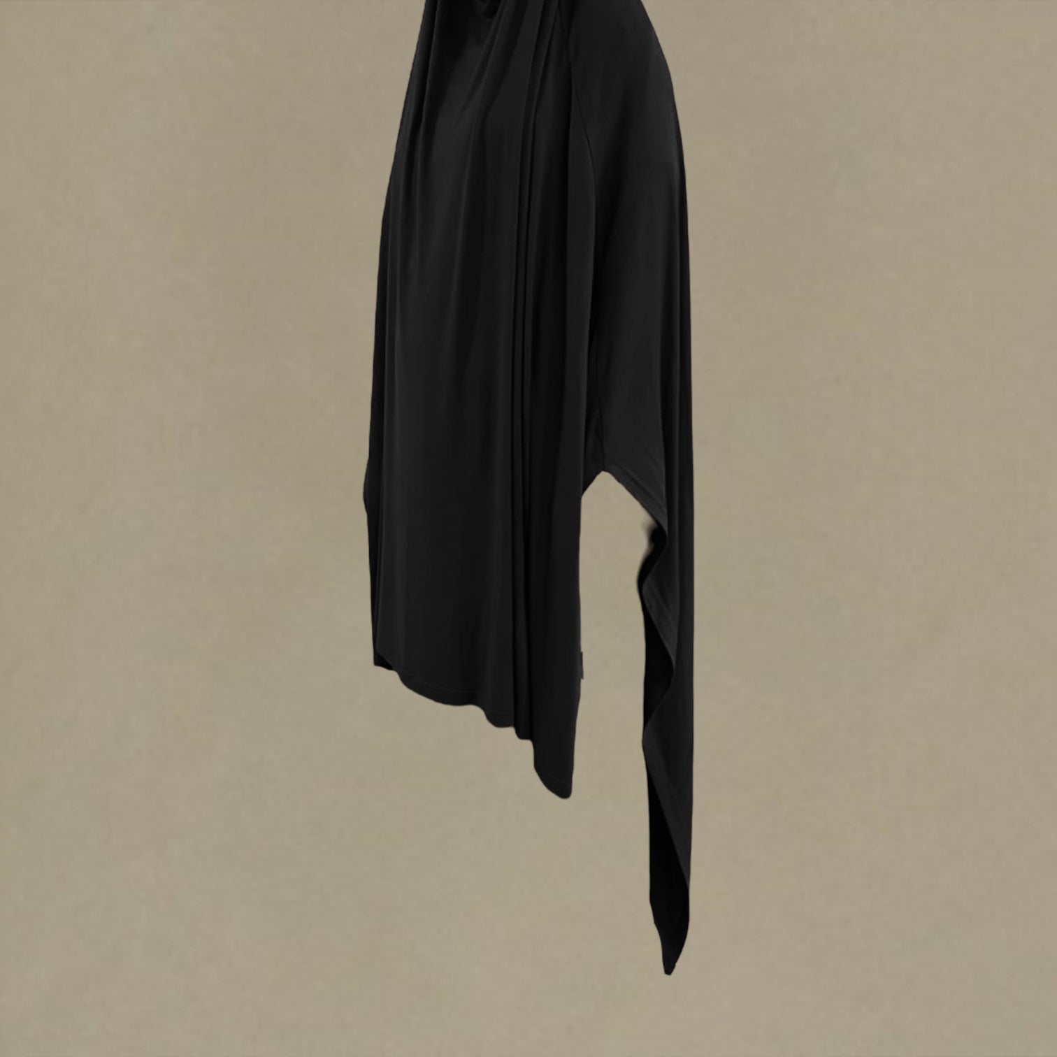 Square Jersey Khimar - Black